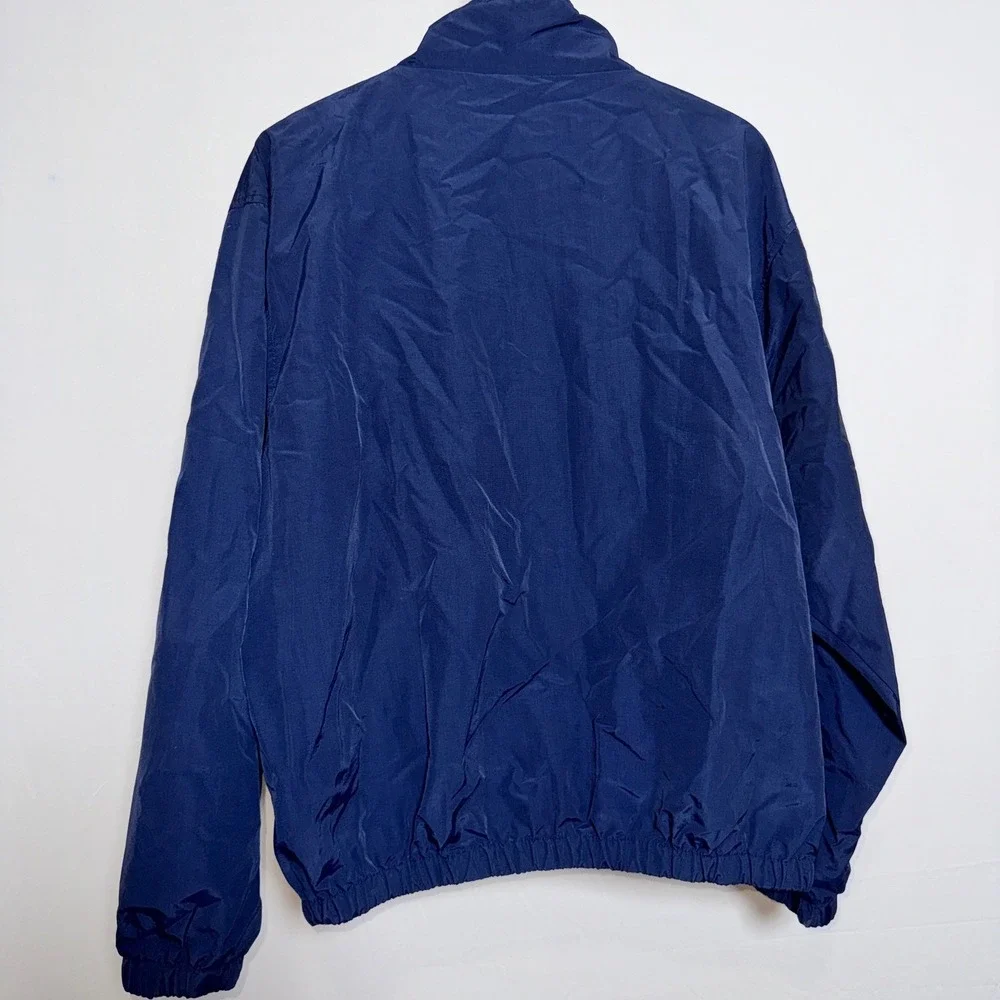 Chaps‎ Ralph Lauren Mens Navy Blue Vintage Windbreaker Full Zip Jacket 93963 Lg